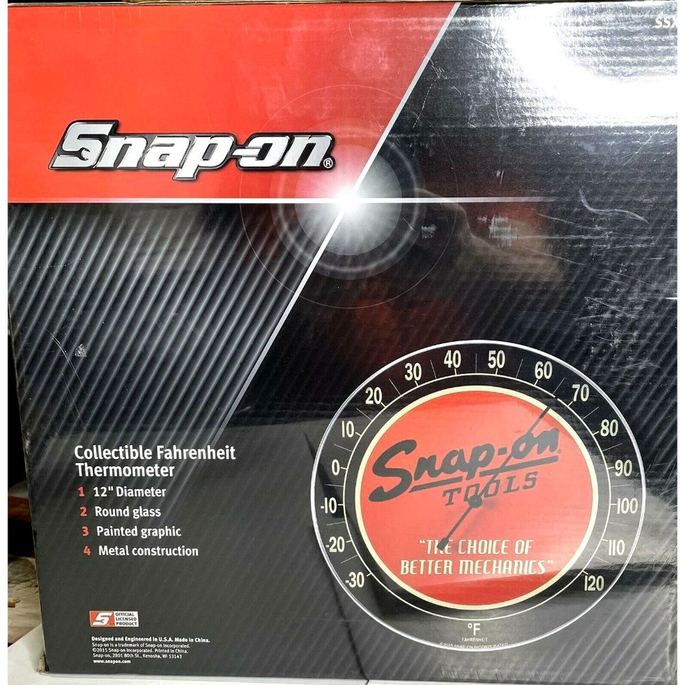 Snap-On Tools Collectible Fahrenheit Thermometer 12” Diameter Sealed in Box